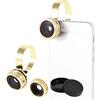 Ruilogod 3 in 1 telefono delle cellule di 180 pesci di Lens + grandangolare tono oro