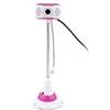 Ruilogod Camera Fucsia Bianco collo flessibile USB Digital PC del webcam w microfono