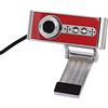 Ruilogod Girevole 2 LED Clip-on USB 2.0 del PC del webcam obiettivo Rosso tono argento