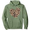 Leopard Heart Tee Shirts for Women Leopard Heart Camicia Donna Ragazza Cute Graphic Leopard Heart Felpa con Cappuccio