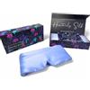 Millie & Boo Mascherina per dormire in seta, 100% pura seta biologica di gelso 19 momme, comoda maschera per gli occhi azzurra con fascia elastica, confezione regalo di lusso per donne e viaggiatori