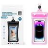 GUTEINTE Custodia Impermeabile Smartphone Marsupio Borsa Impermeabile IPX8, Schermo Touch, Cintura Regolabile, Tripla Protezione per Acquatici Pesca Vela Escursione (1, Rosa, 23x11cm)