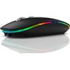 iFutniew Mouse wireless BT5.1+2.4Ghz con mouse jiggler, mouse ricaricabile 2,4 G, mouse mover per computer abilitato USB riutilizzabile, facile da usare, nero