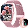 Popglory Smartwatch Uomo Donna Chiamate, 1.85 Orologio Salute con Pressione Sanguigna, Frequenza Cardiaca, Sonno, 100+ Sports Fitness Tracker, Contapassi, Compatibile con Apple, Samsung, Android