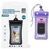 GUTEINTE Custodia Impermeabile Smartphone Marsupio Borsa Impermeabile IPX8, Schermo Touch, Cintura Regolabile, Tripla Protezione per Acquatici Pesca Vela Escursione (1, Lilla, 23x11cm)