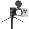 TELESIN Fun Shot Impugnatura Smartphone (Nero) + C03 Luce Selfie Magnetica (Nero) + Treppiede in Metallo, con Telecomando Bluetooth Staccabile, Compatibile con iPhone/MagSafe/Android