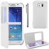 ebestStar - Cover Compatibile con Samsung S6 Edge + Galaxy SM-G928F Edge Plus Custodia Portafoglio Protezione Libro Flip con Finestra View + Penna, Bianco [Apparecchio: 154.4 x 75.8 x 6.9mm, 5.7'']