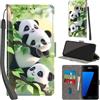 PHINIENLAND Cover per Samsung Galaxy S7 PU Pelle Custodia Flip Panda