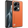 HAFFAN Custodia Cover Protettiva per Cellulare per Redmi Note 13 Pro 4G / POCO M6 Pro 4G (6.67 inches), Stile Similpelle - Arancia