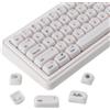 Sunzit MOA - Set di 136 copritasti in ceramica testurizzata, minimalisti, bianchi, per tastiere meccaniche al 65%/75%/96%/full size (bianco traslucido)