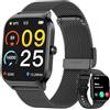 Popglory Smartwatch Uomo Donna Chiamate, 1.85 Orologio Salute con Pressione Sanguigna, Frequenza Cardiaca, Sonno, 100+ Sports Fitness Tracker, Contapassi, Compatibile con Apple, Samsung, Android