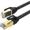 SAMZHE Cavo Ethernet Cat7 da 1,5 m, cavo patch cat 7 Gigabit ad alta velocità, 10 gbps, placcato oro, connettore RJ45 per modem router, pannello patch computer, laptop, TV box (1,5 m, nero)