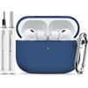 Inesore Compatible with AirPods Pro 3 Hülle(2025) with Cleaning Kit, Silicone Protective Case Cover for Apple Air Pod Pro 3rd Charging Case,Unisex Design - Navy Blue