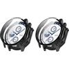 QINOUK Cover Rigida per OnePlus Watch 2 con Vetro Temperato, [2-Pack] Cover Protettiva Antigraffio Case Compatibile con OnePlus Watch 2-Nero