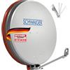 SCHWAIGER 241 Parabola satellitare Antenna offset Braccio di supporto LNB Supporto per albero Parabola satellitare Sistema SAT Alluminio 88,0 x 88,0cm grigio chiaro