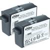 vhbw 2x batteria compatibile con Garmin Virb 360 videocamera camcorder (1250mAh, 3,8V, Li-Ion)