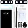 ZHUROUPU Set di 14 Pezzi di Cover Posteriore in Vetro di Ricambio con Lente della Fotocamera preinstallata e Nastro Adesivo, Kit di Strumenti di Riparazione Incluso, per Note 9 (Bianco Alpino)