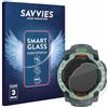 savvies 3 Pezzi Pellicola Protettiva Vetro per Garmin Instinct 3 AMOLED (50 mm) 9H Protezione Schermo, Lamina di Vetro, Trasparente, Anti-Impronta