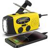 SOLARBABY Radio di emergenza a energia solare, con allarme SOS, radio AM/FM a manovella con caricatore USB per cellulare, power bank ricaricabile da 2000 mAh, radio portatile con torcia elettrica per campeggio
