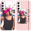 Yoedge Custom Cover Personalizzata Custodia per Samsung Galaxy A34 5G 6,5 con Foto Testi Disegni, TPU Silicone Personalizza Case con Immagine, Antiurto Personalizzabili Case per Samsung A34 5G, Rosa