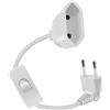 YINGAYOU Prolunga Elettrica Europea con Interruttore 2.5A 250V 625W 90 Gradi Cavo Prolunga Elettrica con Interruttore 2x0.75 mm², per Elettrodomestici, Lampada, TV (Bianco, 0.5 m)