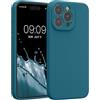 kwmobile Custodia Compatibile con Apple iPhone 15 PRO Max Cover - Back Case per Smartphone in Silicone TPU - Protezione Gommata - Petrolio Matt