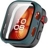 Generic Custodia rigida con pellicola protettiva per Huawei Watch Fit 5 Pro, custodia protettiva rigida in policarbonato antiurto antigraffio con vetro temperato (verde)