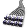 1aTTack.de - 0,25 m - Cavo patch CAT6a Superflex Ethernet Gigabit LAN RJ45 CAT6 A 10000 Mbit s SFTP PIMF 500 MHz compatibile con CAT6 CAT5 - grigio - 10 pezzi