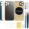 UooFide Vetro di ricambio per schermo posteriore compatibile con iPhone 12 Pro Max da 6,7 pollici tutti i vettori (grafite)