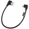 System-S Cavo Micro USB a 90° con Angolo Sinistro, connettore angolare a USB 2.0 Tipo A (Maschio), 90° a Sinistra, Cavo Dati di Ricarica, Circa 27 cm