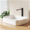EMKE Lavabo da appoggio rettangolare, 50,5 x 37,0 x 11,0 cm, in ceramica, per bagno e WC degli ospiti, senza foro per rubinetto, angoli arrotondati, bianco
