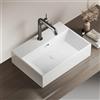 EMKE Lavabo in ceramica, design rettangolare, con foro per rubinetto, per bagno degli ospiti, 510 x 360 x 130 mm, bianco