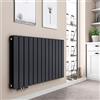 EMKE Radiatore piatto di design, 630 x 1006 mm, orizzontale, con connettore laterale, a pannello a doppio strato, per bagno, camera da letto e soggiorno, antracite, 1308 W