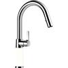 SCHOCK | Miscelatore SC520 DAY Canna Alta Cono con Doccia Estraibile, Base Rivestita in ®Cristadur Green Line Bianco Opaco, h377mm