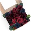 Forwedo Fiori artificiali per matrimoni, bouquet da sposa, centrotavola, composizioni floreali, decorazioni, fiori per matrimoni fai da te (bordeaux e blu navy)