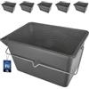 BAKOKI Set di 5 secchi per vernice, 12 l, rettangolari, in plastica, con manico in metallo, infrangibili e leggeri, adatti come secchio per tacchino e giardinaggio; per fai da te e uso professionale