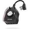 TiFFCOFiO Timer da esterno, timer meccanico 24 ore per esterni, timer per luce esterna, resistente alle intemperie, 2 prese a terra per casa e giardino, 15A 1/2HP, resistente, CSA