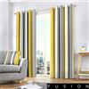 Fusion tende con occhielli, 100% cotone, ocra, 116,8 cm larghezza x 182,9 cm goccia (117 x 183 cm)