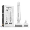 Buyounger Bio 4 Regolabile Derma Stamp Microneedling con 2 Testine Viso e Cuoio | 2 Testine Intercambiabili (120/64 Aghi), Profondità Regolabile 0-3mm (7 Livelli), +60% Assorbimento, Multizona Casa e Viaggio