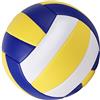 harayaa Pallone da Pallavolo Morbido per Interni Ed Esterni, Dimensioni Ufficiali, Materiale PU, Piacevole al Tatto, Cucito a Macchina, Fodera Elastica, Blu Giallo