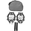 CEMTUKLBP Cramponi da ghiaccio in acciaio inox con 19 denti, punte antiscivolo per scarpe da arrampicata su neve e trekking all'aperto, con imbracatura elastica e cinturino di fissaggio, (M 19 denti)