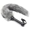 Generico Frusta da Cavallo in Pelliccia Sintetica, Frusta Alternativa a Coda di Volpe, Accessori per Giochi di ruolo-ITRB62 (Grigio)