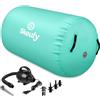 Skeufy Airtrack - Rotelle gonfiabili, cilindri per yoga, ginnastica, palestra, Air Barrel, colonna d'aria, tappetino sportivo per casa, attività all'aperto, fitness, verde, 120 x 75 cm
