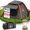 ELONEO tenda gonfiabile per 1-4 persone con tettoia e pompa ad aria, tenda da campeggio impermeabile, tenda ad aria ultraleggera, inflatable tent, tenda glamping con luce LED gratuita