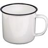 Fox Outdoor MFH - Tazza smaltata, 350 ml, diametro 8 cm, colore: Bianco/Nero