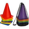 Socobeta Marcatore di Calcio, 10 Pezzi Cono di Allenamento di Calcio Barriere di Calcio Porta Pennarelli di Plastica Confezione di Accessori Coni di Allenamento per Campo di Allenamento di Calcio Set di(Rosso)