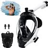 Auauraintt Maschera da Snorkeling Pieno Facciale,vista panoramica a 180°con posizione della telecamera, attrezzatura per snorkeling antiappannamento HD, per adolescenti e adulti (Nero/Bianco, S/M)