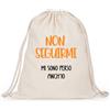 Flores Sacca Zaino in Cotone con Frase Divertente "Non Seguirmi Mi Sono Perso" - Gym Bag Leggera Per Sport, Mare e Tempo Libero