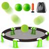 SKIKHN Roundnet, set da gioco per esterni con 2 palline, pompa, borsa con coulisse, set di giochi di squadra, giochi da giardino per spiaggia, prato, cortile e parco