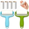 FOSDICK Mini Rullo Peli Animali con 2 Manico + 6 Rulli (30 Fogli/Rotolo), Portatile Rotoli Adesivi Per Peli, Rullo Adesivo Peli, Spazzola Adesiva Per Vestiti, Divano, Letto, Rimuovi Pelo di Cani Gatti